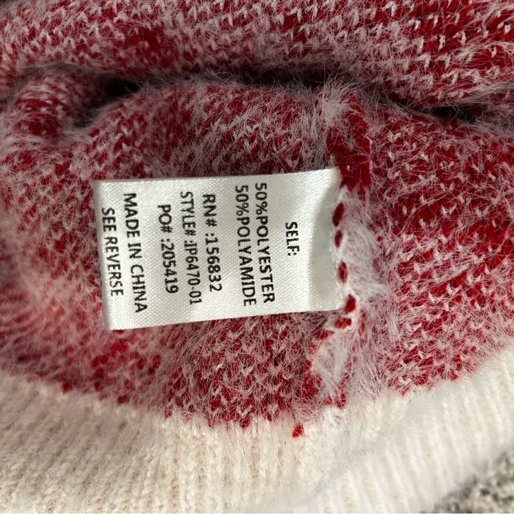 BiBi Red and White Snowflake Sweater - Picture 5 of 6